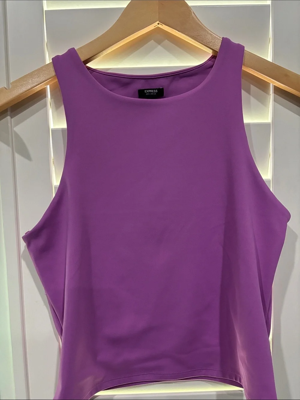 Express Sleeveless Tank Trio in Green, Purple, Fuchsia - Picture 3 of 4